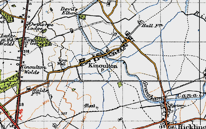 Old map of Kinoulton in 1946