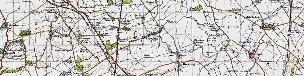 Old map of Barland Fields in 1946