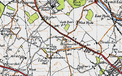 Old map of Kinsbourne Green in 1946