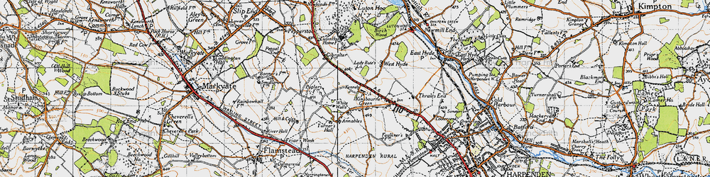 Old map of White Walls in 1946
