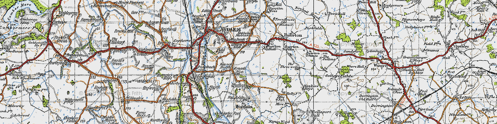 Old map of Kinsey Heath in 1947