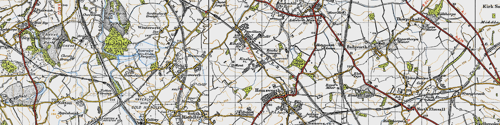 Old map of Kinsley in 1947