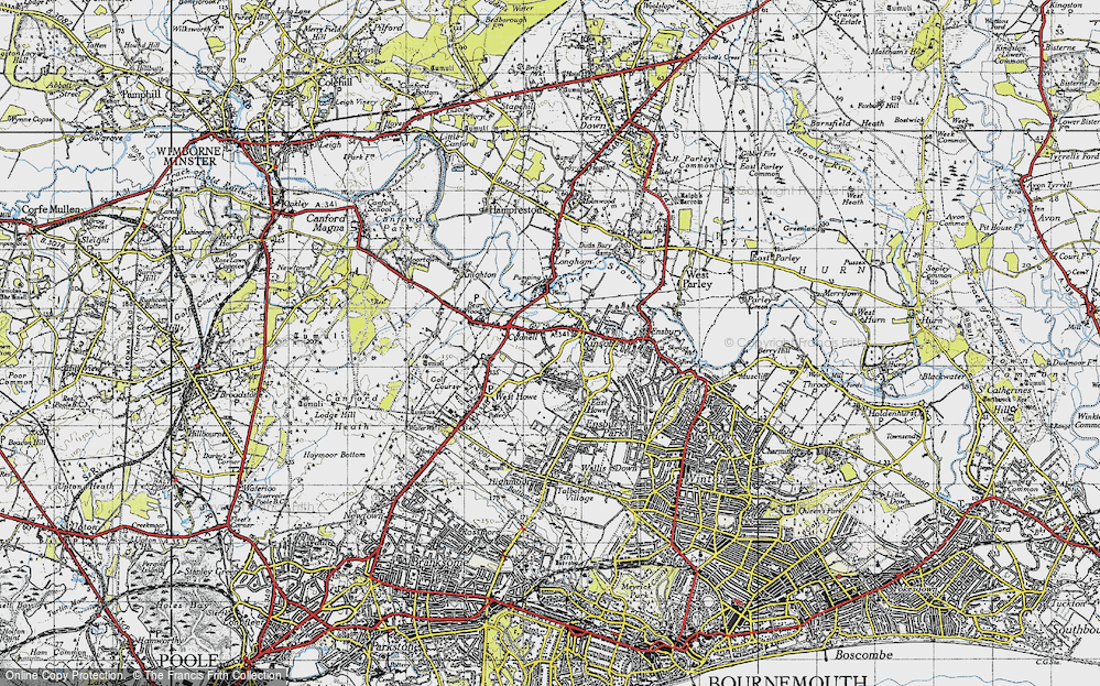 Old Map of Kinson, 1940 in 1940