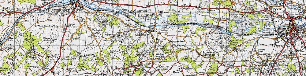 Old map of Kintbury in 1945