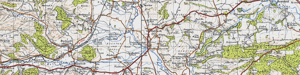 Old map of Kinton in 1947