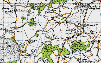 Old map of Kinwalsey in 1947