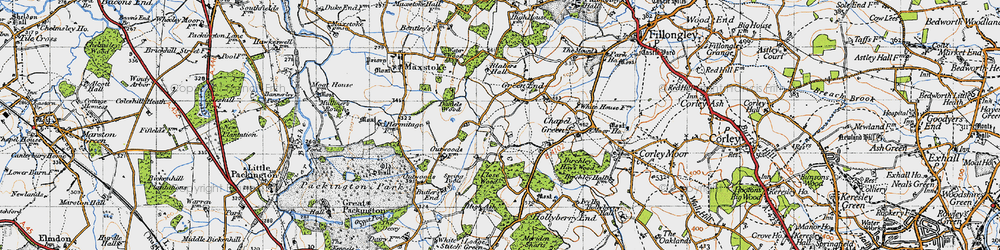 Old map of Kinwalsey in 1947