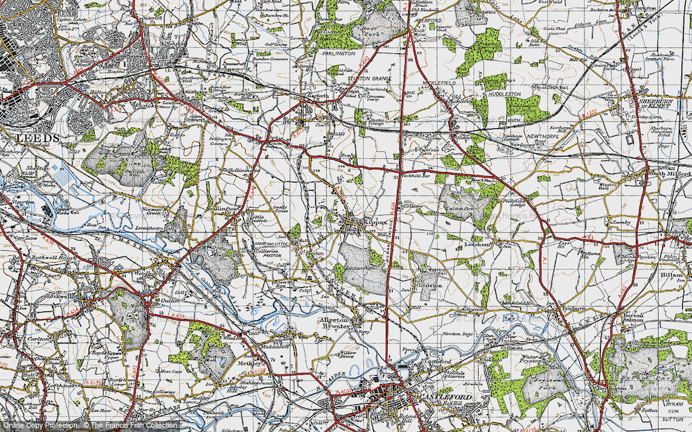 Old Map of Kippax, 1947 in 1947