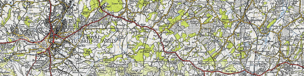 Old map of Kipping's Cross in 1946