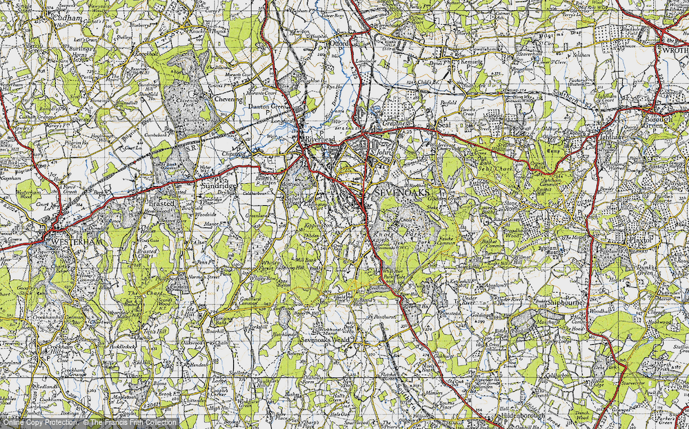 Old Map of Kippington, 1946 in 1946