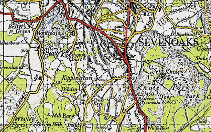 Old map of Kippington in 1946