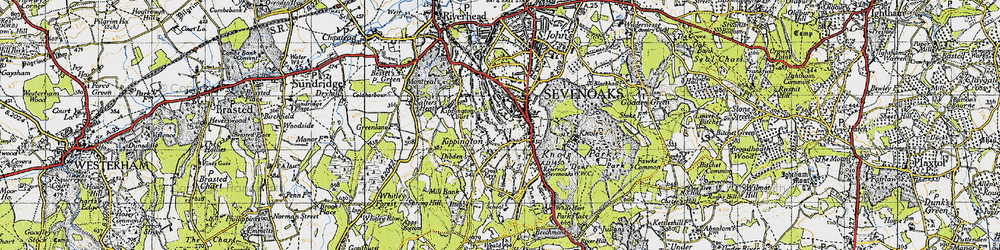 Old map of Kippington in 1946