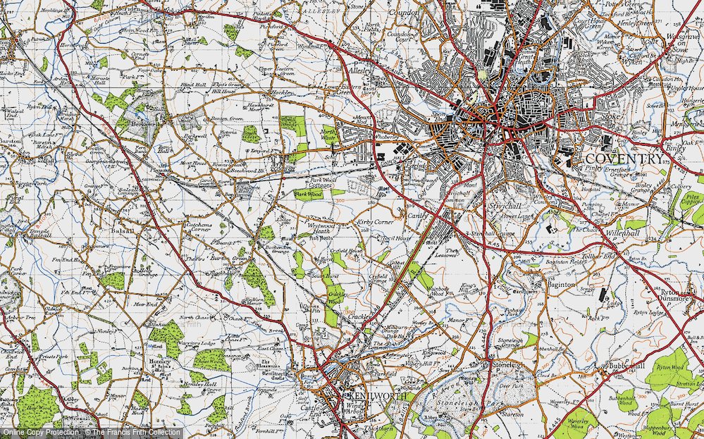 Old Map of Kirby Corner, 1946 in 1946