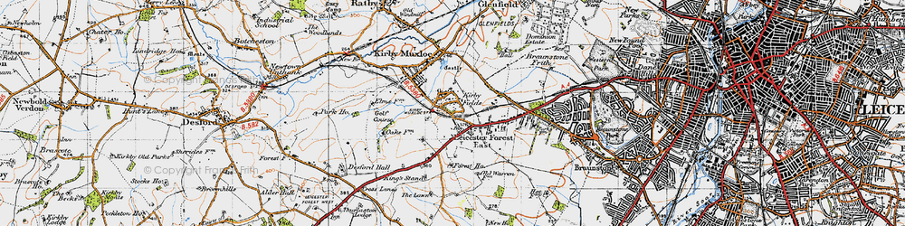 Old map of Enderby Lodge in 1946