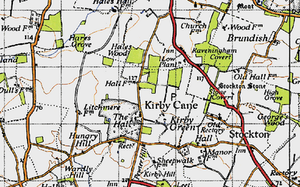Old map of Kirby Green in 1946