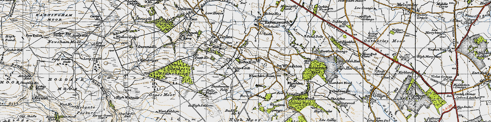 Old map of Kirby Hill in 1947