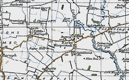Old map of Kirby Misperton in 1947