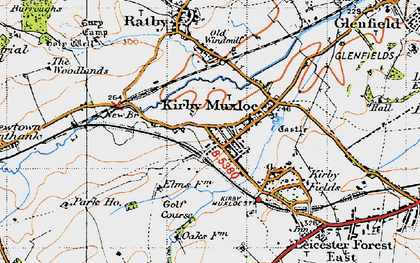 Old map of Kirby Muxloe in 1946