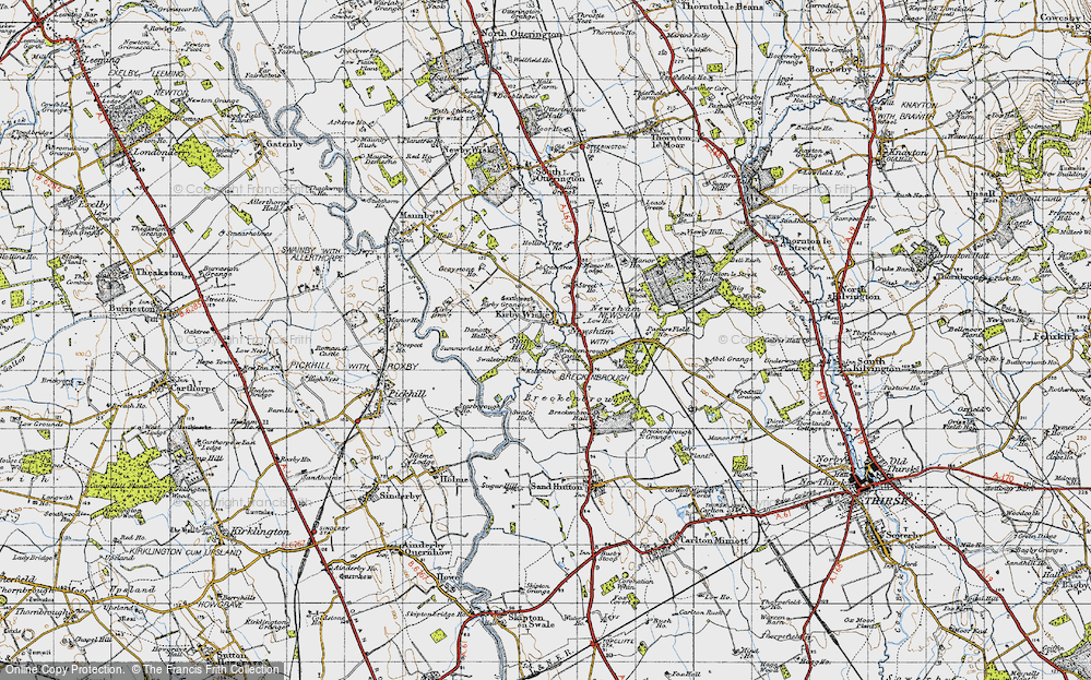 Old Map of Kirby Wiske, 1947 in 1947