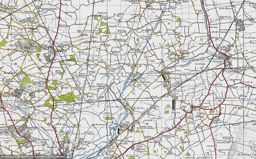 Old Map of Kirk Bramwith, 1947 in 1947