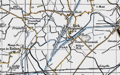 Old map of Kirk Bramwith in 1947