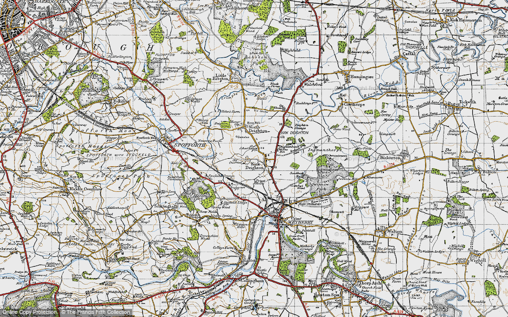 Old Map of Kirk Deighton, 1947 in 1947