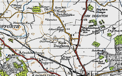 Old map of Kirk Deighton in 1947