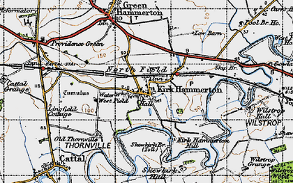 Old map of Kirk Hammerton in 1947