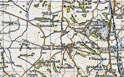 Old map of Kirk Ireton in 1946