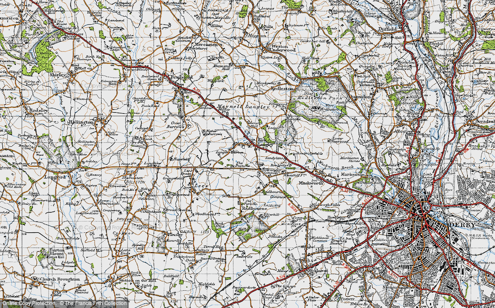 Old Map of Kirk Langley, 1946 in 1946