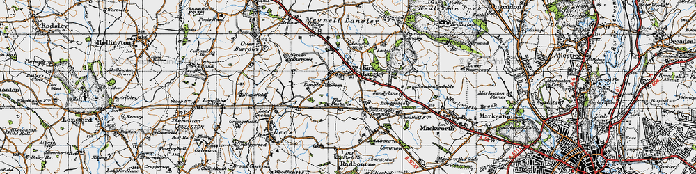 Old map of Kirk Langley in 1946