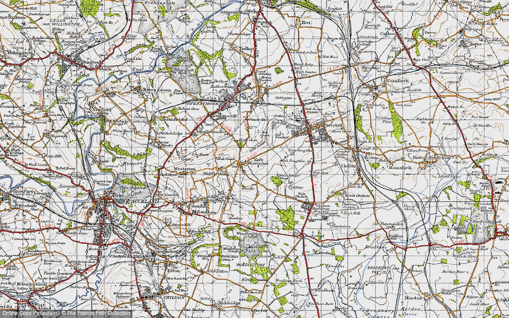 Old Map of Kirk Merrington, 1947 in 1947