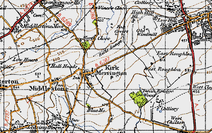 Old map of Kirk Merrington in 1947