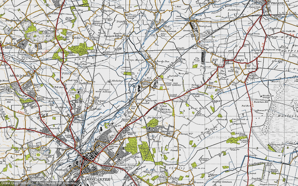 Old Map of Kirk Sandall, 1947 in 1947