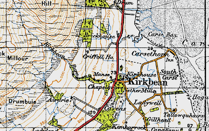 Old map of Boreland Hill in 1947