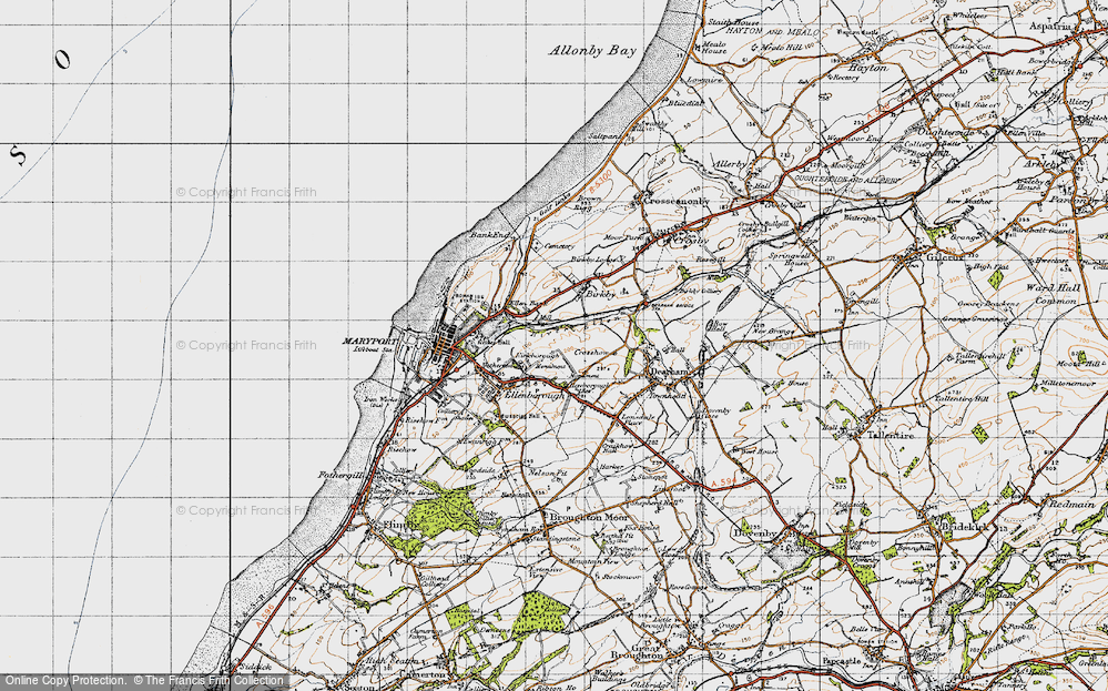 Old Map of Historic Map covering Crosshow in 1947