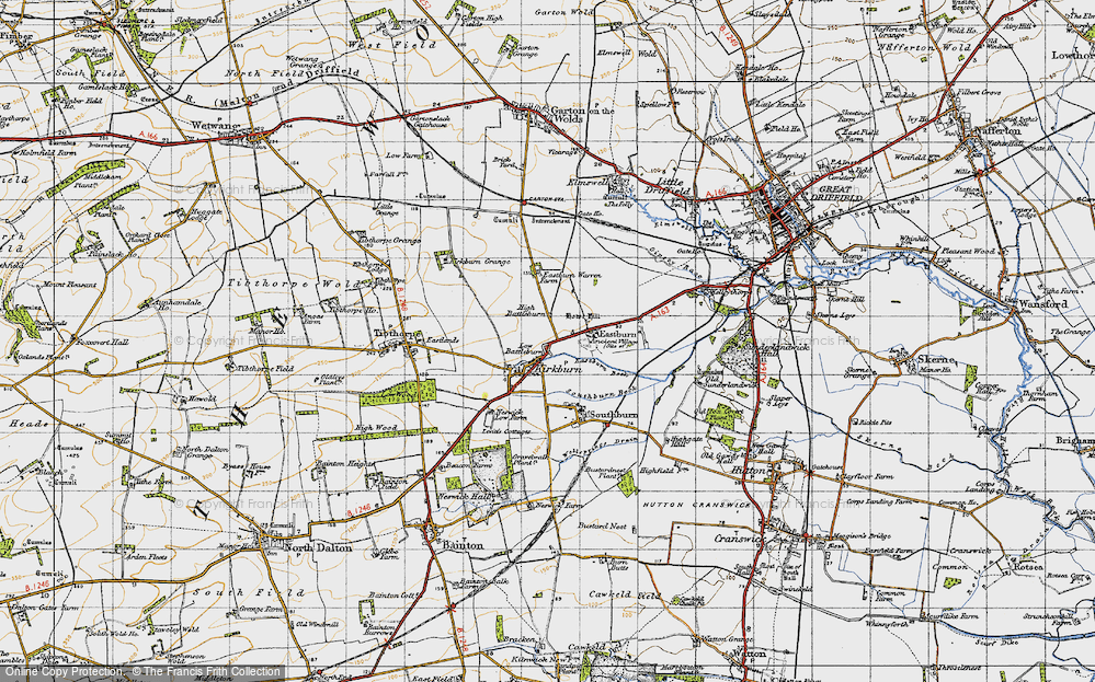 Old Map of Kirkburn, 1947 in 1947