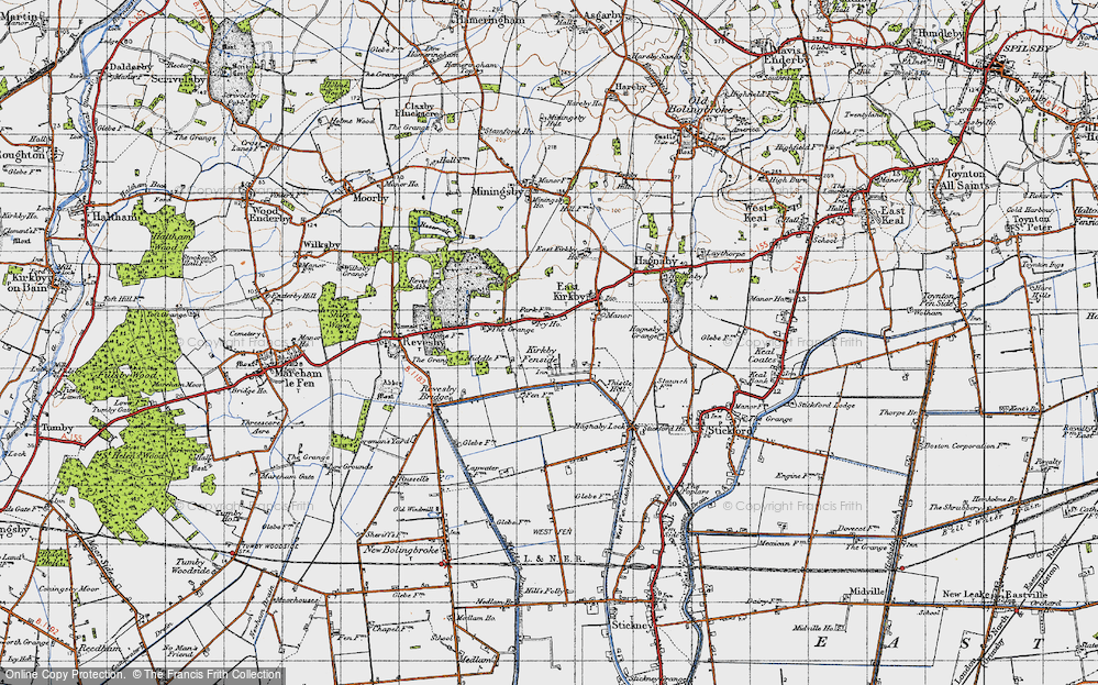 Old Map of Kirkby Fenside, 1946 in 1946