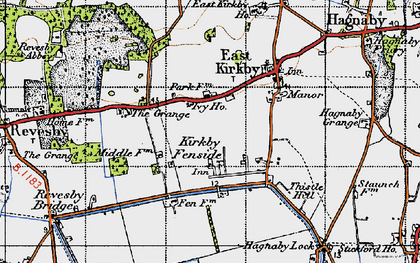 Old map of Kirkby Fenside in 1946