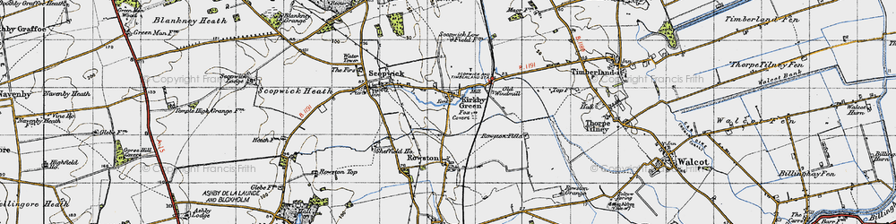 Old map of Kirkby Green in 1947