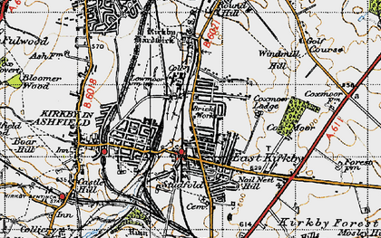 Old map of Kirkby-In-Ashfield in 1947
