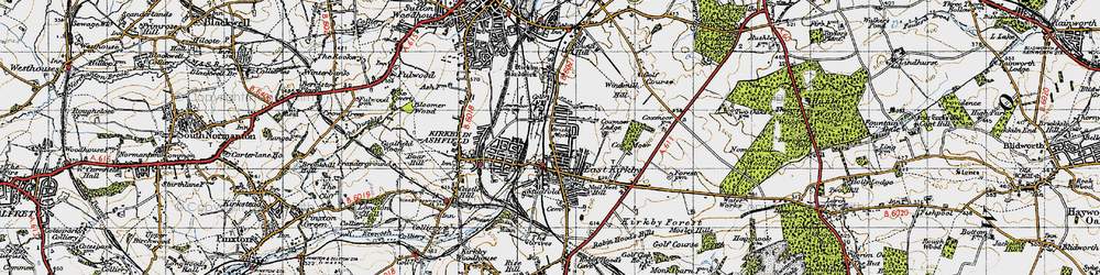 Old map of Kirkby-In-Ashfield in 1947