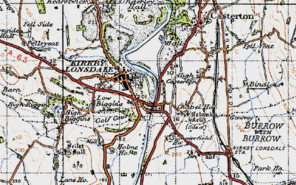 Old map of Kirkby Lonsdale in 1947