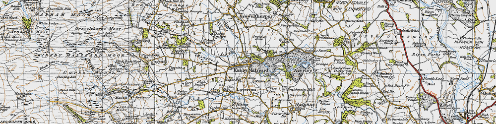 Old map of Kirkby Malzeard in 1947