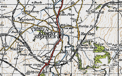 Old map of Kirkby Stephen in 1947