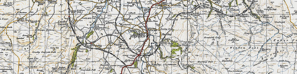 Old map of Kirkby Stephen in 1947