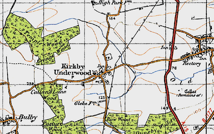 Old map of Kirkby Underwood in 1946