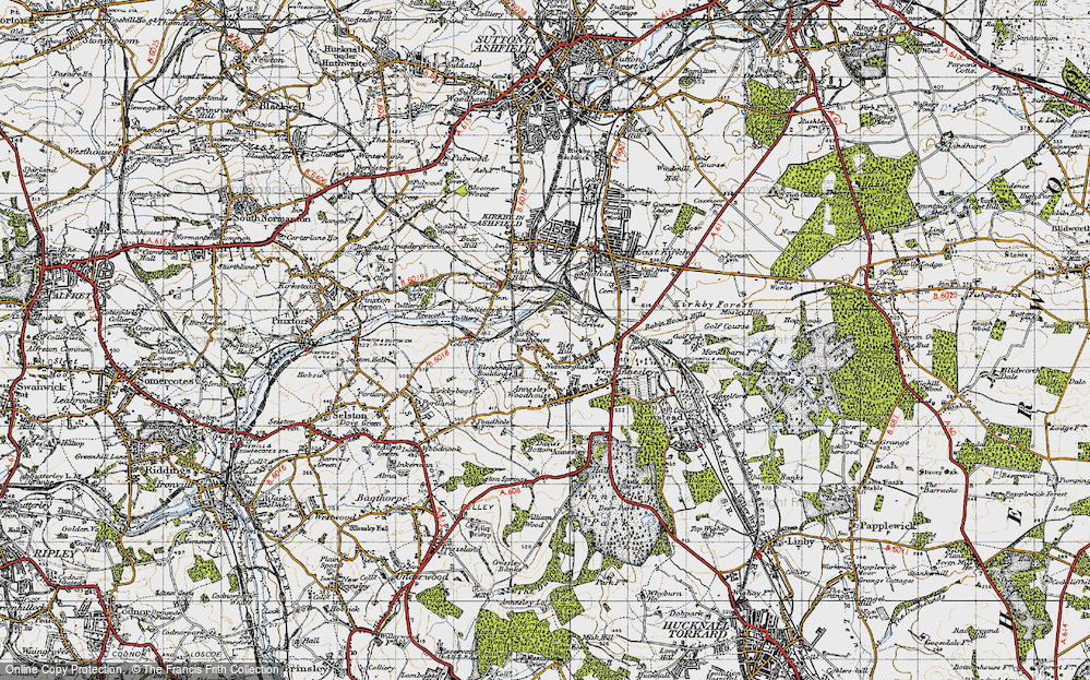 Old Map of Kirkby Woodhouse, 1947 in 1947
