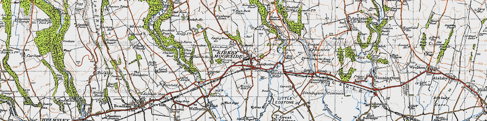 Old map of Kirkbymoorside in 1947