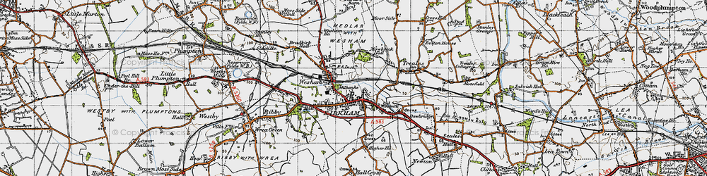 Old map of Kirkham in 1947
